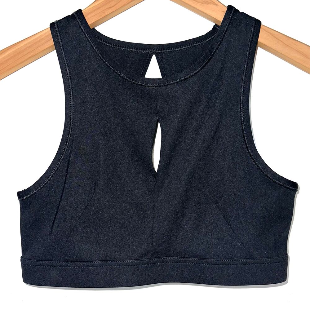 Nike Dri-Fit Black Medium Support Keyhole High Neck Sports Bra Size Small